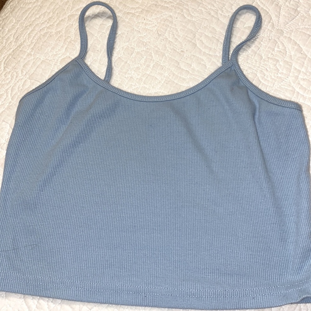Baby blue crop top Shein Medium